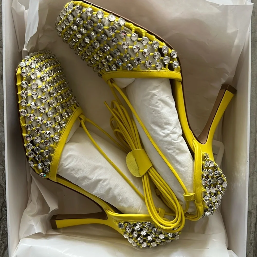 Bottega Veneta Stretch Swarovski Crystals Embellished Pumps, New, Size 36.5 - Picture 5 of 12